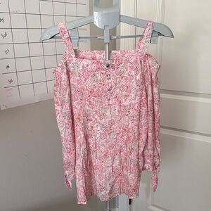 Elegant Pink Floral Women's Blouse